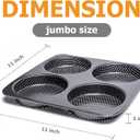 Hamburger Bun Pan, 5 Inch Perforated Non-Stick Carbon Steel Hamburger Mold, Jumbo Round Baking Pan for Homemade Hamburger Buns Meat Pie Bread Mini Pizza