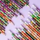 JOYIN 48PCS Halloween Pencils Bulk with Eraser, Colorful Fall Pencil Assortment, 12 Design Halloween Themed Stationery Set for Kid Girl Boy Trick or Treating Party Favor Supplies, Classroom Gift Prize