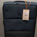 ANTLER - Soft Stripe Medium Luggage - 27" Softside Suitcase, Adjustable Handle, 4 Spinner Wheels, Lightweight, Expandable, TSA Lock - Recycled Polyester Luggage - 71cm, Indigo Blue