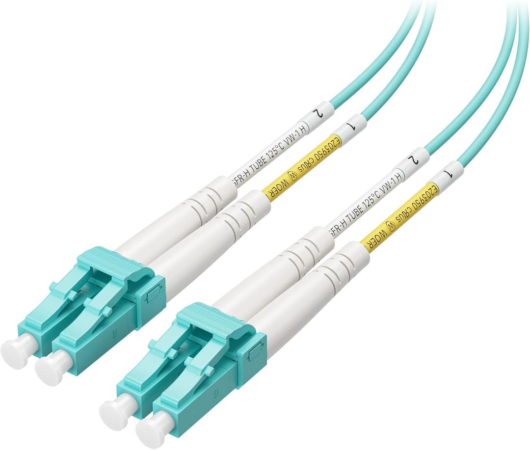Cable Matters 40Gb OFNP Plenum Rated Multimode Duplex 50/125 OM4 Fiber Cable, LC to LC Fiber Optic Cable - 23ft / 7m