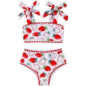 YOUNGER TREE Toddler Girls Two Pieces Swimsuit Color Block Stripe Swimwear Summer Beach Bathing Suit 18M-24M