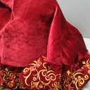Starry Dynamo 72-Inch Victorian Velvet Christmas Tree Skirt with Gold Damask Embroidery and Plush Lace Ties, Burgundy