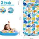 Stonful 2 Pack Inflatable Pool Float Mat, Giant Pool Floats Adult Size with Headrest, Lake Float Raft Water Lounger, Multi-Purpose Swimming Pool Floats for Pool Party, Summertime Beach, Outdoor, 75"L x 34"W