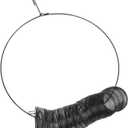 Large Capacity Hanging Peanut Bird Feeder, Attract Birds and Squirrels, Robust Carbon Steel Construction, Portable, for Garden Outdoor, with Hanging Hook (Black)