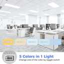 AIKVSXER 1 Pack 2x4 LED Flat Panel Light - Selectable 5 CCT 3000K-6500K & 5 Wattage 30-70W 7700Lm 0-10V Dimmable 2 x 4 led Drop Ceiling Light Fixture 120-277V for Commercial and Home
