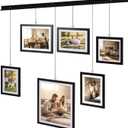 Edenseelake Exhibit Picture Frame Gallery Set, Wall Hanging Collage Frame for Various Sizes 4x4, 4x6, 5x7, 8x10 Inch Photos, Black