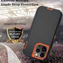 Phone Case for iPhone 13 Pro Case with HD Screen Protector, Heavy Duty Shockproof & DustProof & Dropproof 3-Layer Cover Phone Case for iPhone 13 Pro (6.1'') (BlackOrange)