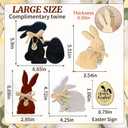 2 x Easter Decorations for Home: 4 pcs Bunny Table Decorotions Wooden Bunny Decorotions Centerpiece Signs with Bow Tie, Sign, Rustic Tiered Tray Decor Farmhouse Bunny Decorations for Table, Vintage Easter Gifts
