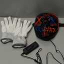 JOYIN Halloween Led Mask, Light Up Mask and Gloves for Cosplay Costume (Red & Blue), 3 Modes Scary Glow in The Dark Masks for Boys Girls Halloween Party Dress Up Accessories, Gifts Giving