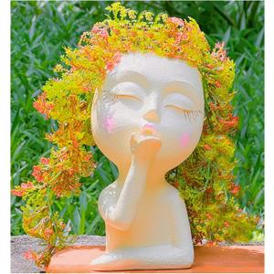 Planter Pot, Head Face Planter, Flower Pots for Plants, Succulent Planter, Head Planter, Flower Pots for Plants, Face Planters Pot Indoor and Outdoor, AirKiss, Pale Yellow, 1Pack