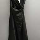 MEROKEETY Women's Summer Satin Strapless Bodycon Dress 2026 Backless Tube Wedding Guest Cocktail Formal Party Maxi Dresses (Black, S)