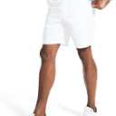 Nautica Men's Classic Fit Flat Front Stretch Solid Chino 8.5" Deck Shorts (32, Bright White)