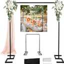 Balloon Arch Stand, 8.2FT Square Wedding Arch Frame, Metal Black Heavy Duty Backdrop Adjustable Stand, Extra 2 Clamps Change Over The Table Rod Stand for Baby Shower Party Decoration, Garden Trellis