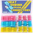 Haisstronica 260PCS Heat Shrink Spade Connectors - Quick Disconnect Female & Male Spade Terminals for Watercraft, Electronics & Automotive