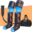 Leg Air Massager with Heat & Compression, Calf Thigh Foot Massager for Circulation, Relaxation, Pain Relief - 6 Modes 3 Intensity Levels 3 Heat Levels (AMQ-08-X)