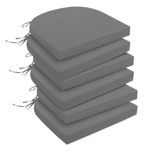 downluxe Outdoor Chair Cushions Set of 4 for Patio Furniture, Water-Resistant Patio Chair Cushions with Ties, High Density Foam Outdoor Seat Cushion, 17" X 16" X 2", Dark Grey