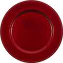 Red Christmas Charger Plates Set of 12, 13 Inch Round with Red Beaded Edges, Premium Polypropylene Holiday Table Chargers