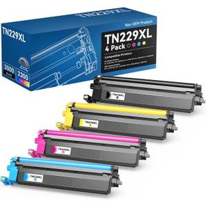 TN229XL Toner Cartridges Replacement for TN229 229XL DR229CL Compatible with Brother MFC-L3780CDW MFC-L3765CDW HL-L3280CDW HL-L3220CDW MFC-L3720CDW HL-L3295CDW (Pack of 4)