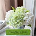 YalzoneMet Artificial Hydrangea Flowers 4 Pcs 2 White 2 Light Green 21 inch Long Rod Real Touch Lifelike Fake Latex Hydrangea Flowers for Home Party Outdoor Wedding Gifts Christmas Table Decoration