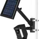 HOLACA 2-in-1 Pole Mounting Bracket for Stick Up Cam Pro Solar Panel, Spotlight Cam Pro/Plus and Stick Up Cam Battery/Wired Outdoor Mount Accessories for Ring SuperSolar Panel (Black)