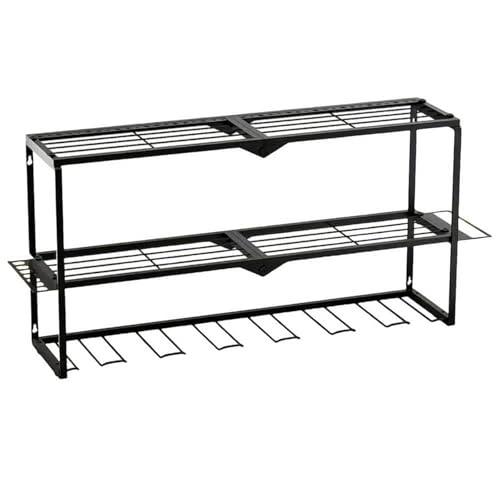 Heavy-Duty Metal Drill Organizer, 8-Slot Wall Mount Tool Storage Rack, 60 Lbs Max Load Cordless Drill Holder for Garage, Workshop, and Home Organization, Black (3-Tier + 7 Drills). Missing Parts