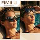 FIMILU Polarized Sunglasses Fit Over Glasses for Women, Oversized Square Sunglasses for Driving & Outdoor UV400 Protection