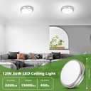 2-Pack 36W LED Ceiling Light Fixture (450W Equiv), 12IN Modern Flush Mount Ceiling Lights, Dimmable Ceiling Lamps Super Bright 3200LM, 3000K/4000K/5000K Adjustable for Bedroom Kitchen Bathroom Hallway
