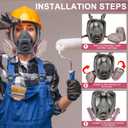 6001 Filter Cartridges for Respirator, Paint, Chemical Gas and Pollen, Organic Vapor Cartridge, Replacement Respirator Filters for 6200, 6502, 7502, 6800, 4008, FF402 Respirator(5 Pair)