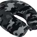 Wolf Essentials Adult Cozy Soft Microfiber Neck Pillow for Travel – Compact, Machine Washable - Perfect for Airplane, Car, or Home Use - Filled and Finished in The USA – Black Camo. Size: Adult (Pack of 1)