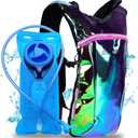Sojourner Rave Hydration Pack - Hydration Backpack - Hydropack with 2L Bladder - Water Backpack for Festivals, Hiking, Running, Biking and More (One Size, Transparent - Purple)