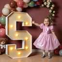 imprsv Marquee Light Up Letter S, Art Craft Kit for Party Decorations, 3FT White Foam Board Decor, Baby Shower, Wedding, Engagement Decorations