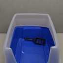 IRIS USA Large Cat Litter Box with Scatter Shield and Scoop, Open Top High Sided Cat Litter Pan, Blue