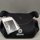 Diono Solana, No Latch, Single Backless Booster Car Seat, Lightweight, Machine Washable Covers, Cup Holders, Black