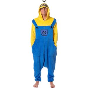 INTIMO Despicable Me Men's Minions Costume Kigurumi Union Suit One Piece Pajama Outfit (Yellow), L\XL