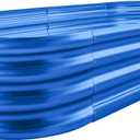 Land Guard Galvanized Raised Garden Bed Kit, Galvanized Planter Raised Garden Boxes Outdoor, Oval Large Metal Raised Garden Beds for Vegetables 4 x 2 x 1ft(1pcs) (Blue)
