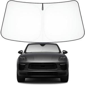Proadsy Front Windshield Sun Shade Foldable Sunshade Protector for 2014-2025 2026 Porsche Macan SUV Sun Visor Blocks UV Rays Keep Car Cooler Accessories