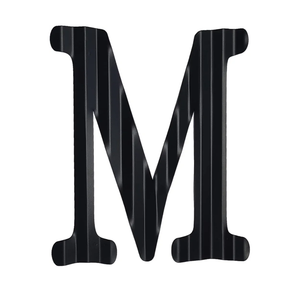 13.7" Metal Letters for Wall Decor, Corrugated Black Large 3D Letters, Decorative Farmhouse Hanging Alphabet Signs for Home Bedroom Office Wedding Party (M)