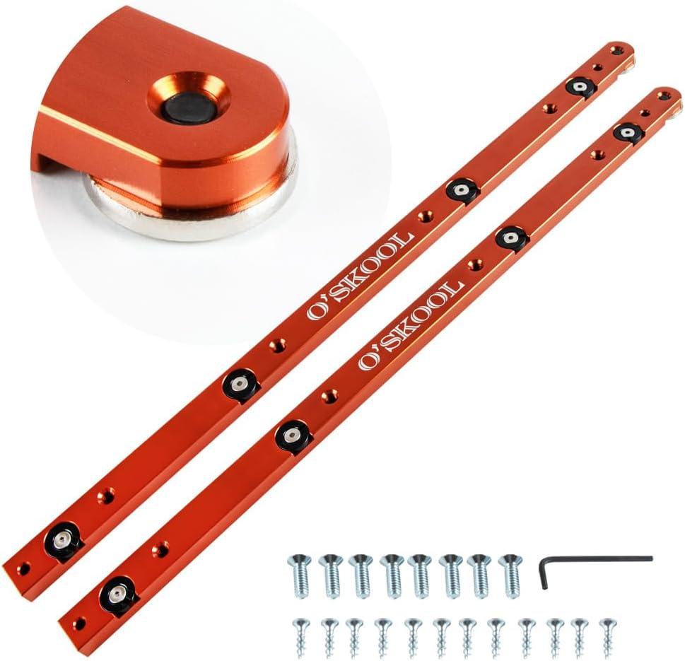 O'SKOOL Miter Bar Miter Slot Runner Slider Bars for Table Saw Sled and Crosscut Sled, 17 inch (430mm), 2 Pack, PTA024