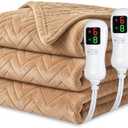 Electric Blanket Queen Size 84"x90",Heating Blanket, Soft Flannel Heated Blanket, 9 Heating Levels,1-9 Hours Auto Off, Fast Heating, Overheat Protection, Machine Washable,Gifts for Woman,Brown
