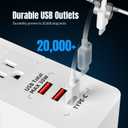 Power Strip, 2300J Surge Protector Power Strip, 5ft Extension Cord with 2 USB A/1 USB C Ports for iPhone 16 15/Plus/Pro/Pro Max, Flat Plug-TUV Listed