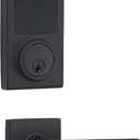 Amazon Basics Grade 3 Electronic Touchscreen Deadbolt Door Keypad Lock with Passage Lever, Matte Black, 133mm H Uppper x 65.3mm H Lower