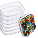 Sanwuta 6 Pcs Clear Hard Zipper Case Hard Plastic Zipper Pouches Makeup Bag Pencil Pouches Transparent Cases for Snacks Plastic Storage Organizer Box for Travel(Clear,7.87 x 5.9 x 2 Inch)