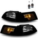 Headlights W/Bulbs for 1999-2004 Ford Mustang V6/GT