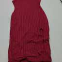 Fitted Sleeveless Rib-Knit Midi Sweater Dress, Large 