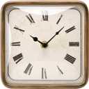 NIKKY HOME Vintage Silent Non-Ticking Table Clock, Shelf Desk Top Clock Battery Operated, Retro Home Decor for Bedroom Living Room Mantel Desktop Countertop, Gold