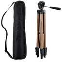 Amazon Basics 50-inch Lightweight Portable Camera Mount Tripod Stand with Bag, for Travel Photography, Champagne