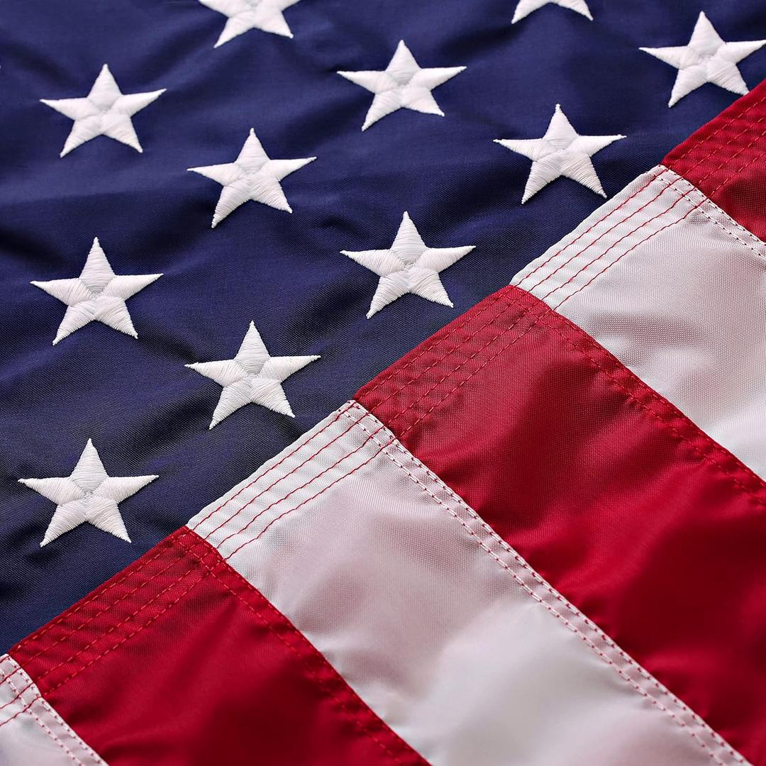2X3 American Flag for Outside | American Flag Made in USA Heavy Duty American Flags for Outside 2X3 with Embroidered Stars and Sewn Stripes - All Weather US
