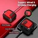 2 x KOREDA Compatible with Samsung Galaxy Buds 3 Case & Galaxy Buds 3 Pro Case with Cleaner Kit, Military TPU Shockproof Protective Hard Cover with Secure Lock for Men (Red)