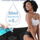 TIICHOO Period Underwear for Women & Teens Heavy Flow Menstrual Incontinence Leak Proof Panties 7 Pack (Medium, 7 Black)
