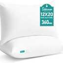 Oubonun 12 x 20 Throw Pillow Inserts - Soft, Plush & Decorative Down Alternative Pillows for Couch Sofa Bed, Machine Washable - White, Pack of 2